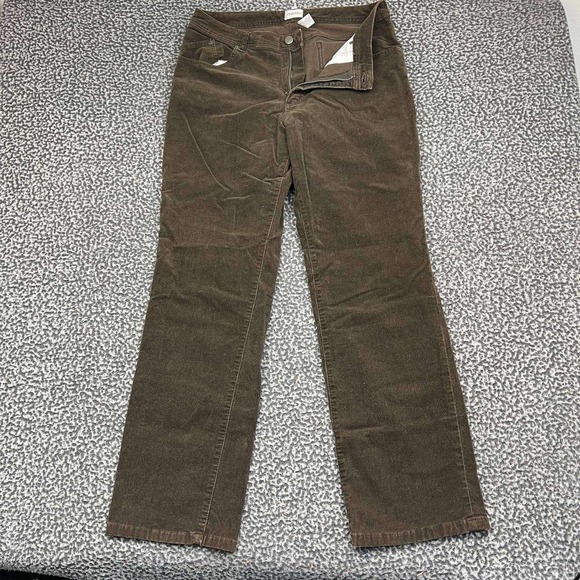 Chico's Pants - Chico's Pants Women 2 Regular Brown Corduroy Straight Leg Stretch Cotton
